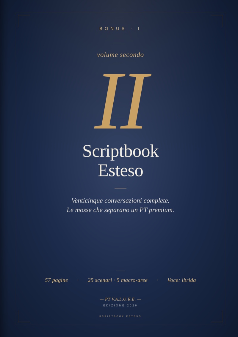 Copertina Vol. II — Scriptbook Esteso