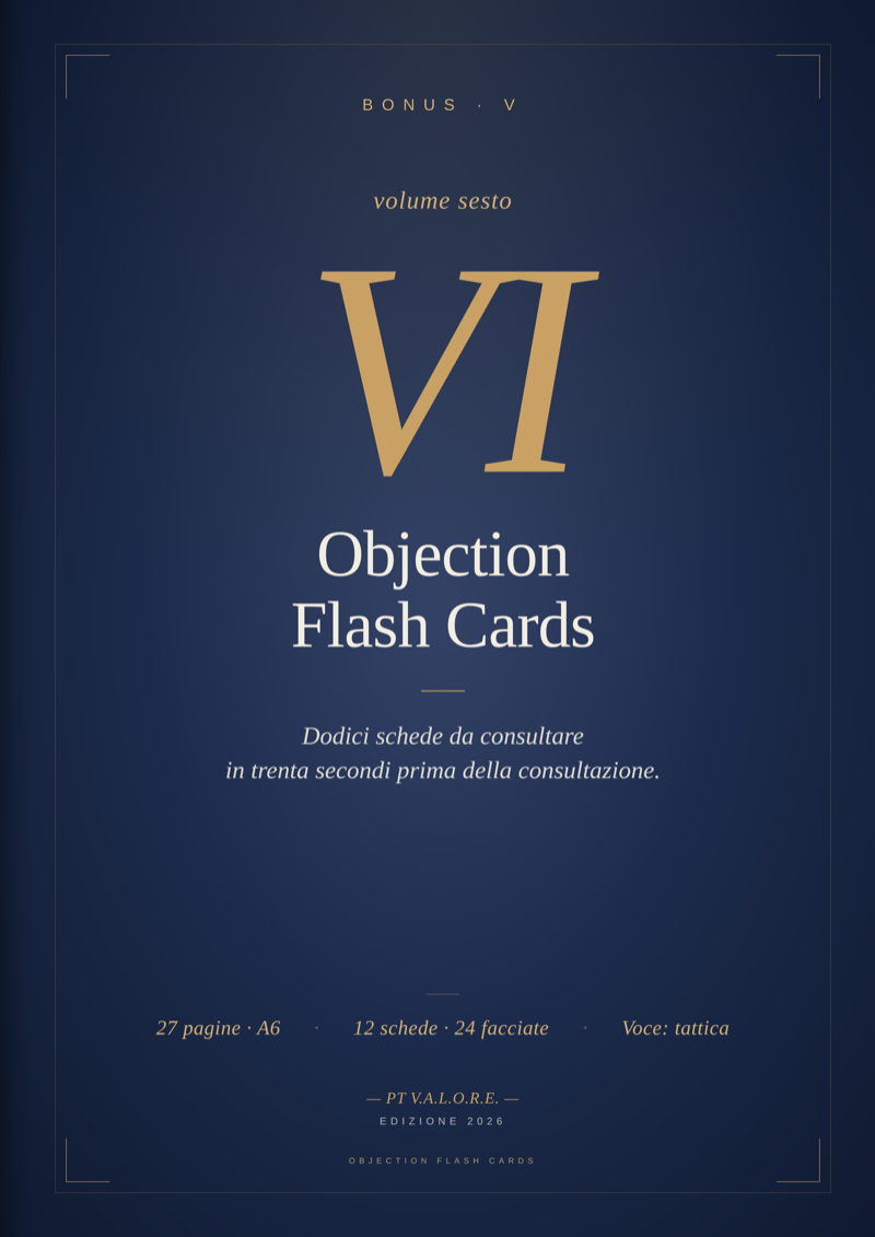 Copertina Vol. VI — Objection Flash Cards